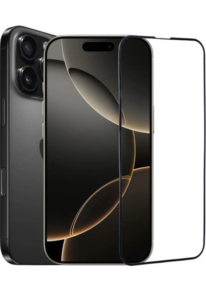 Apple iPhone 16 Pro Max Uyumlu 3D Anti-Statik Tam Kaplayan 9h Cam Ekran Koruyucu