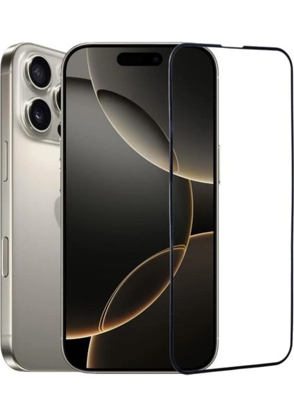 Apple iPhone 16 Pro Max Uyumlu 3D Anti-Statik Tam Kaplayan 9h Cam Ekran Koruyucu