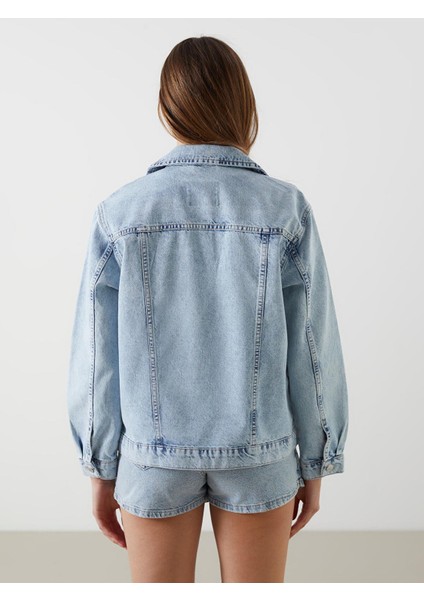 Lcw Vision Gömlek Yaka Kadın Jean Ceket fiyatları