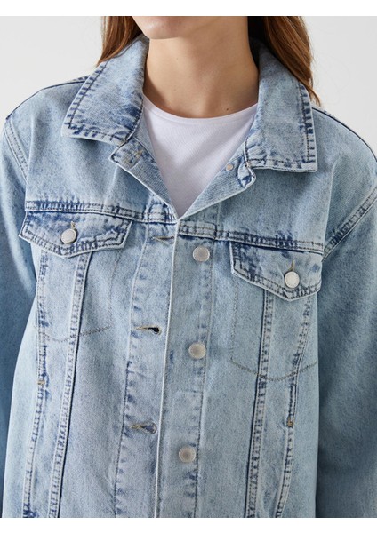 Lcw Vision Gömlek Yaka Kadın Jean Ceket fırsatları