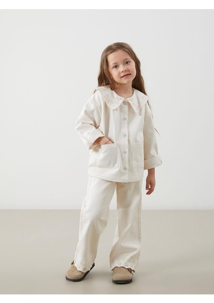 Lcw Kids Bebe Yaka Nakışlı Kız Çocuk Ceket
