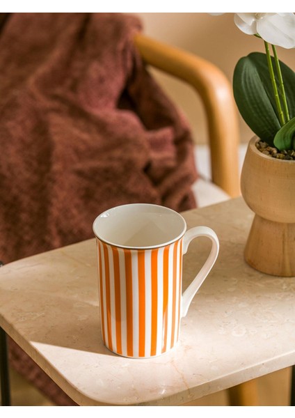 Lcw Home Çizgi Desenli Seramik Kupa 280 ml