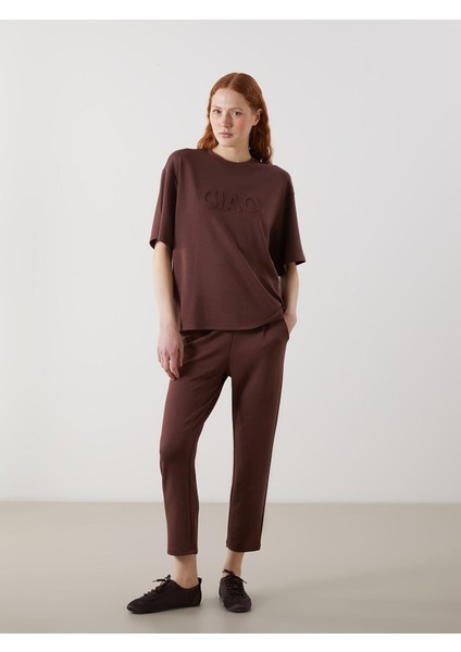 Lcw Vision Bisiklet Yaka Baskılı Oversize Kadın Tişört fiyatları