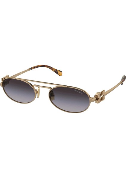 OMU54ZS-70E5D1 Kadın Güneş Gözlüğü Metal Gold Çerçeve Oval Cam