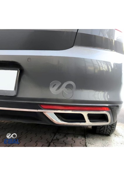 Vw Passat 3c B8,5 Krom Egzoz Çerçevesi 3 Prç. 2019 Model Ve üzeri Uyumlu Paslanmaz Çelik