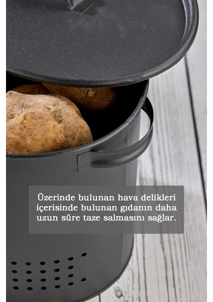 2 Bölmeli Metal Sebzelik Patates Soğan Saklama Kabı - Çok Amaçlı Mutfak Düzenleyici Kutu Siyah modelleri