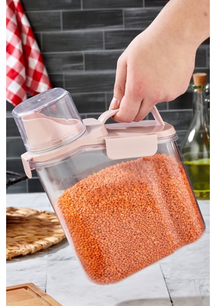 2'li Sızdırmaz Kapaklı Erzak Saklama Kabı Ölçekli Un Bakliyat Kabı Mutfak Düzenleyici Kavanoz 1,8 Lt fırsatları