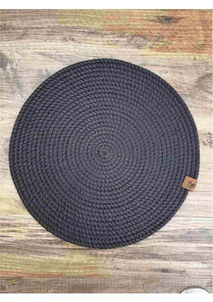 6 Adet Gri Hasır Supla / Amerikan Servis Sunum Tabak Altlığı Masa Düzenleyici 30 cm