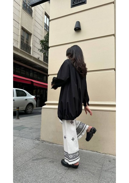 Oversize Siyah Gömlek Elbise
