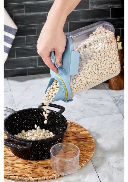 Sızdırmaz Kapaklı Erzak Saklama Kabı - Ölçekli Un Bakliyat Kabı Mutfak Düzenleyici Kavanoz 1,8 Lt fırsatları