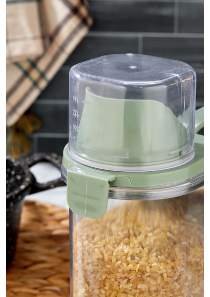 Sızdırmaz Kapaklı Erzak Saklama Kabı - Ölçekli Un Bakliyat Kabı Mutfak Düzenleyici Kavanoz 1,8 Lt modelleri