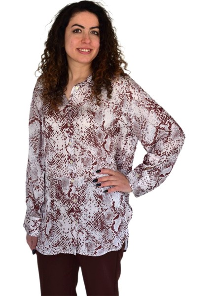 Kadın Leopar Desen Şifon Gömlek BGL-ST04235 fiyatları