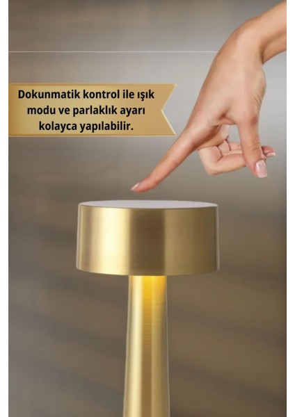 Şarjlı Dokunmatik Masa ve Gece Lambası- Dimmerli ve Enerji Tasarruflu LED Işık Aydınlatma