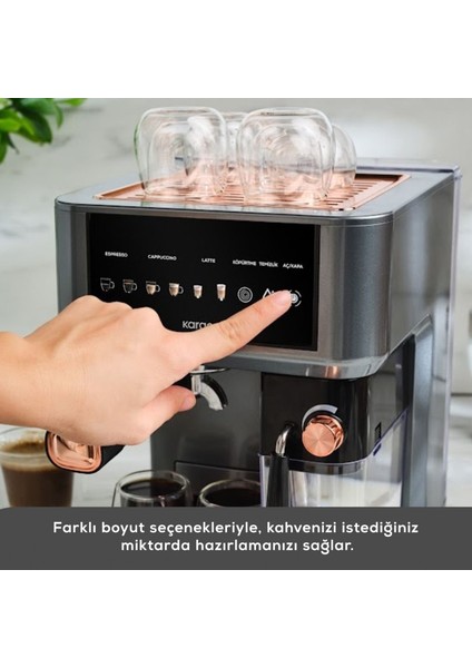 Mycaffe Barista S10 Entegre Süt Hazneli Otomatik Espresso Latte ve Cappuccino Mak. Copper