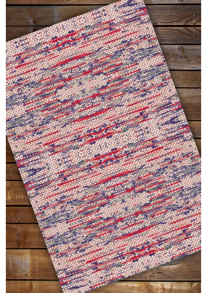 Kırmızı Pamuk Kilim Görünümlü Halı Dijital Baskılı Halı Dokuma Tabanlı Kaymaz Banyo Halısı modelleri