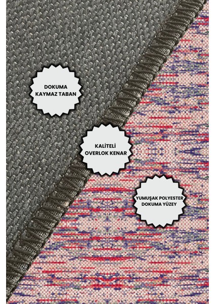 Kırmızı Pamuk Kilim Görünümlü Halı Dijital Baskılı Halı Dokuma Tabanlı Kaymaz Banyo Halısı indirimleri
