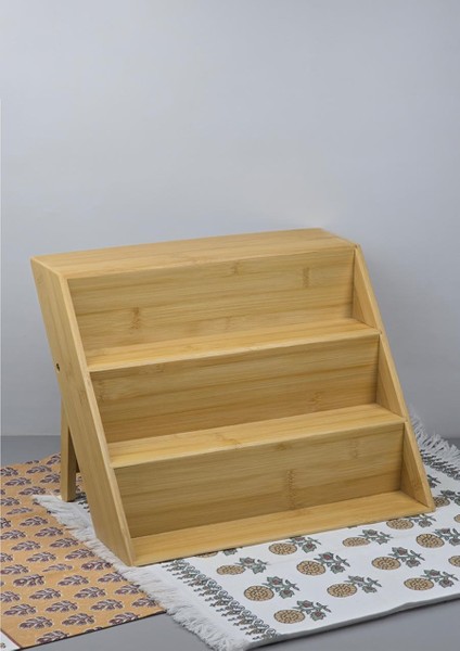 Bambu Kavanoz Standı - Mutfak Baharatlık Tuzluk Rafı - 31 cm