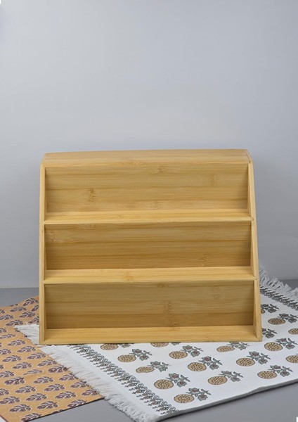 Bambu Kavanoz Standı - Mutfak Baharatlık Tuzluk Rafı - 31 cm