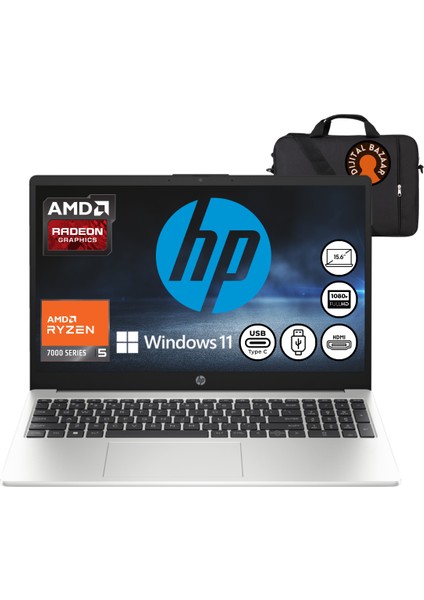 255 G10 Ryzen 5 7530U 8gb Ram 256 GB SSD 15.6" Fhd W11HOME Dizüstü Bilgisaya+Djt Çanta Hediye