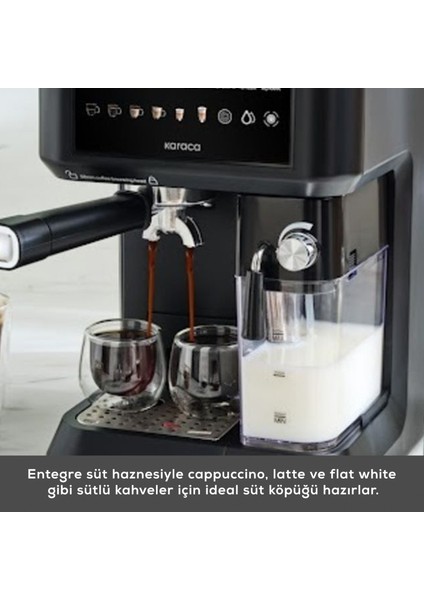 Mycaffe Barista S10 Entegre Süt Hazneli Otomatik Espresso Latte ve Cappuccino Mak. Matteblack indirimleri