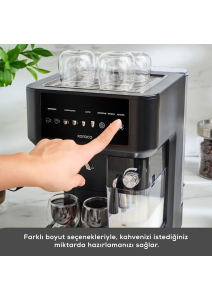 Mycaffe Barista S10 Entegre Süt Hazneli Otomatik Espresso Latte ve Cappuccino Mak. Matteblack