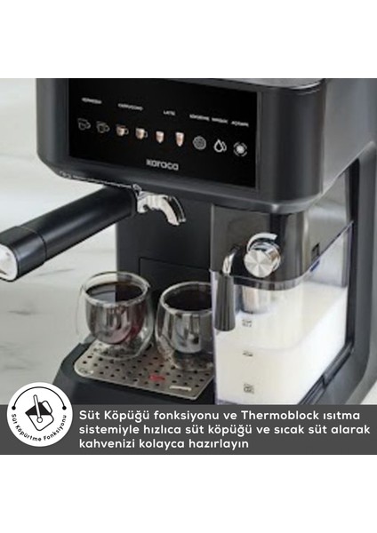 Mycaffe Barista S10 Entegre Süt Hazneli Otomatik Espresso Latte ve Cappuccino Mak. Matteblack
