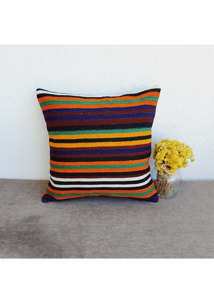 El Dokuma Kilim Kırlent Kılıfı 40X40 cm
