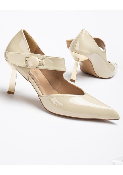 Kadın Stiletto Ten Rugan Baretli Ince Topuklu