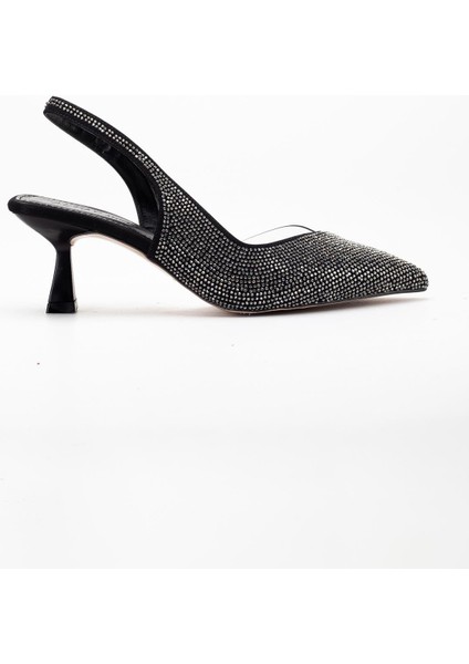 Kadın Abiye Ayakkabı Platin Taşlı Şeffaf Topuk Açık modelleri