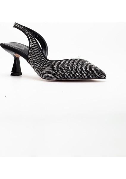 Kadın Abiye Ayakkabı Platin Taşlı Şeffaf Topuk Açık fırsatları