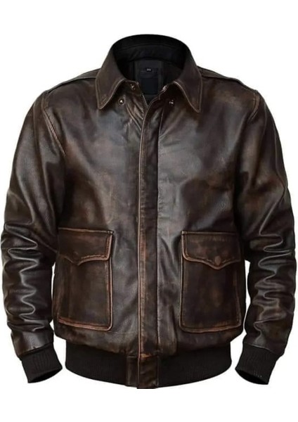 Erkek Pilot Mont Hakiki Koyun Derisi Gömlek Yaka Orta Kalınlık fırsatları