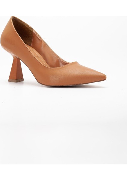 Cilt Ince Topuk Camel Büyük Numara Kadın Ayakkabısı Topuklu Stiletto fırsatları