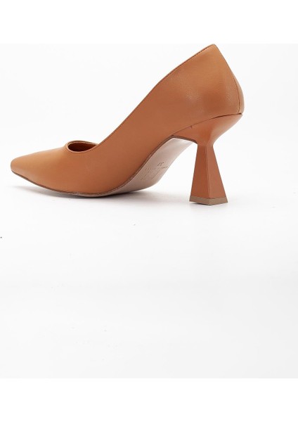 Cilt Ince Topuk Camel Büyük Numara Kadın Ayakkabısı Topuklu Stiletto indirimleri