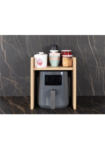Airfry Organizer, Mutfak Tezgah Üstü Kapaksız Dolap, Baharatlık, Fincanlık (Safirmeşe)
