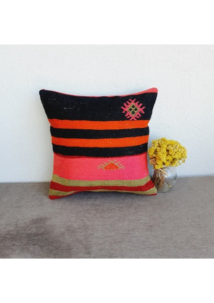 El Dokuma Kilim Kırlent Kılıfı 40X40 cm