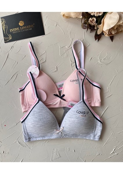 Dominant %95 Pamuklu Balensiz Ince Askılı Genç Kız 2'li Alıştırma Sütyeni