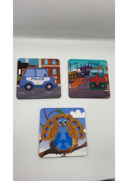 Ahşap Puzzle Seti, 3'lü