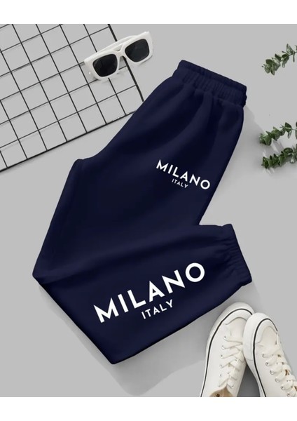Özel Tasarım Milano Italy Baskılı Ter Tumayan Yazlık Kız Çocuk Jogger Eşofman Altı