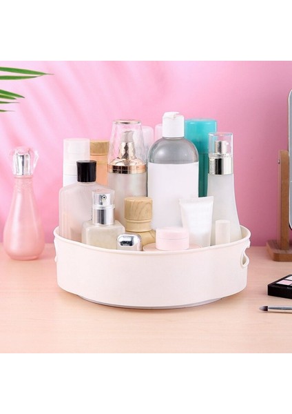 360 Derece Dönebilen Mekanizmalı Yuvarlak Tepsi Formlu Sunum ve Servis Organizer Tablası fiyatları