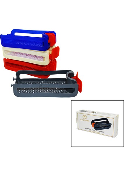 Mutfak ve Banyo Raf Sepeti Silikon Tutacaklı 21-30MM