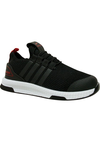 Siyah Kırmızı Beyaz Aqua Bağcıksız Sneakers Spor Ayakkabı