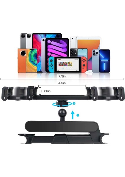 Araç Içi Koltuk Arkası Telefon Tablet Tutucu 360 Dönebilen Stand HP-A28