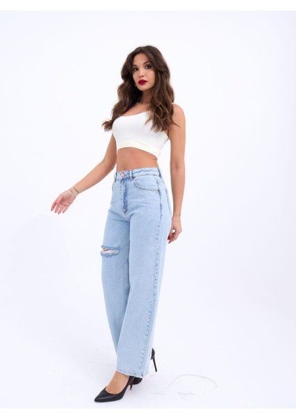 6491 Denim Wıde Leg-Açık Mavi