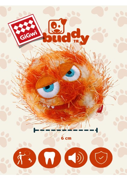 Crazy Ball - Çılgın Kirpi Turuncu Top - Çiğnemeye Karşı Dirençli