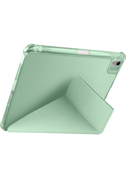 iPad Air 11 2025 Kılıf Katlanabilir Tri Folding Kalem Bölmeli Standlı Kılıf