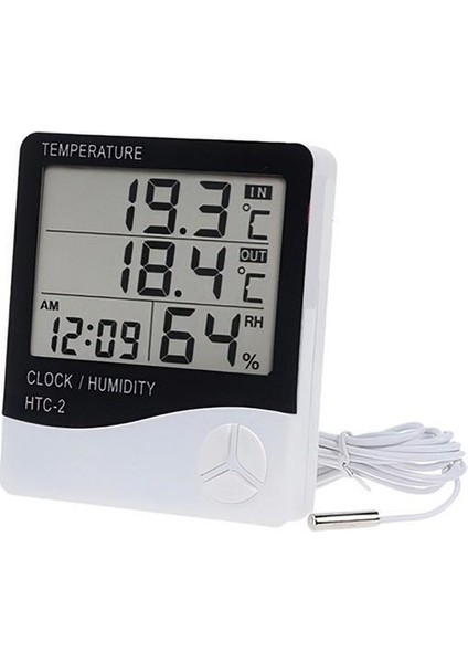 Iç ve Dış Ortam Sıcaklığını Ölçebilen LCD Ekran Saat Göstergeli Alarmlı Nem Ölçer Termometre modelleri