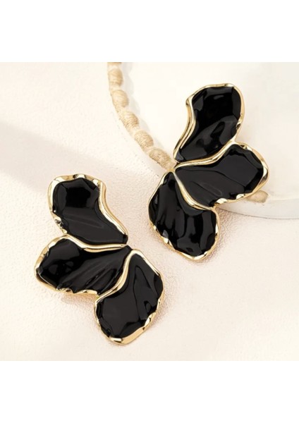 Büyük Boy Siyah Yaprak Kadın Küpe fiyatları