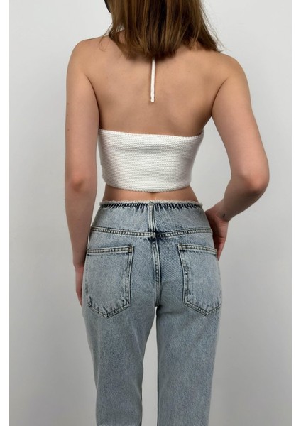 Kemersiz Düşük Bel Jean