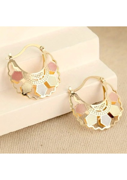 Üç Boyutlu Çiçek Tasarım Halka Kadın Küpe fiyatları