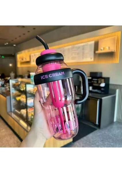 Lüx Detoks Su Matarası Pipetli Süzgeçli Suluk Spor ve Diyet